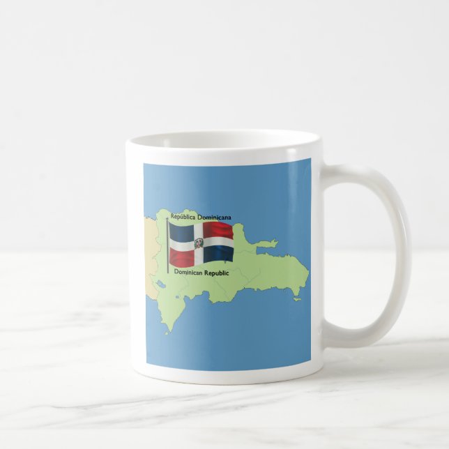 Mug Drapeau et carte de la République Dominicaine (Droite)