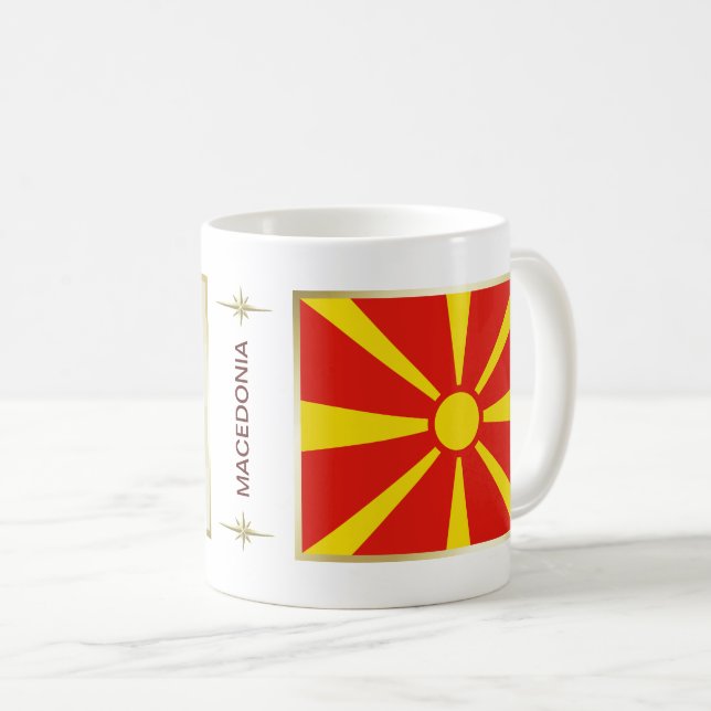 Mug Drapeau et Carte de Macédoine du Nord (Devant droit)