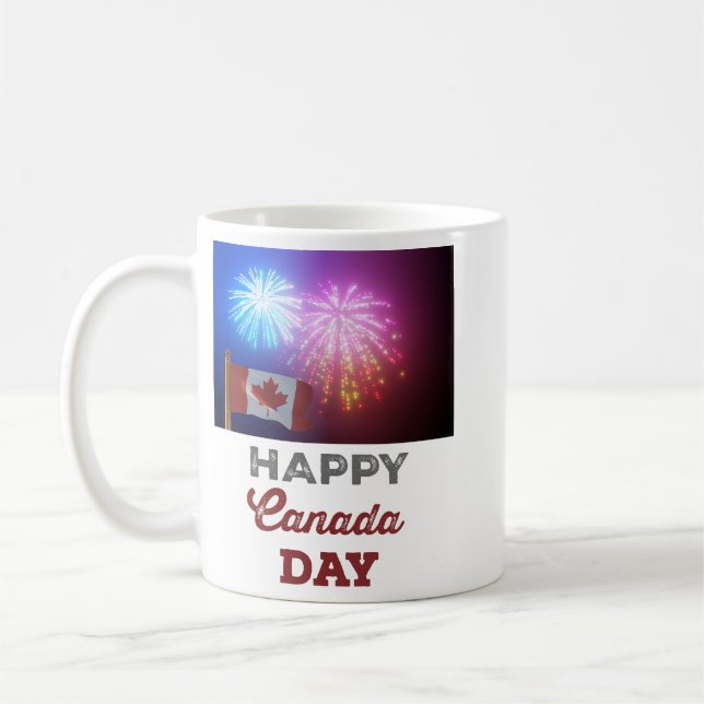 Mug Drapeau et feux d'artifice de la Journée du Canada (Gauche)