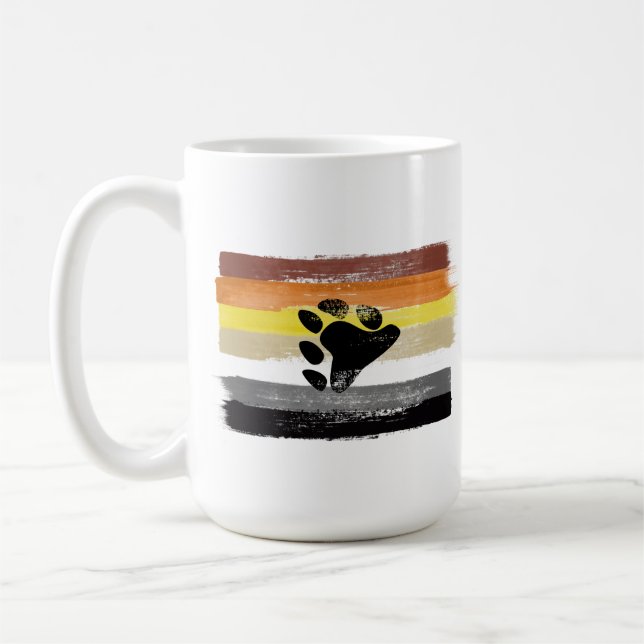 Mug Drapeau et symbole de la fierté de l'ours peint (Gauche)