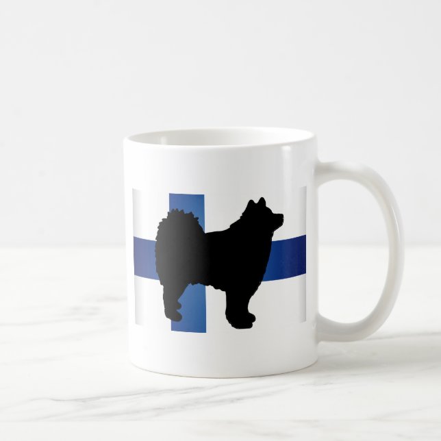 Mug drapeau finlandais de silhouette de lapphund (Droite)