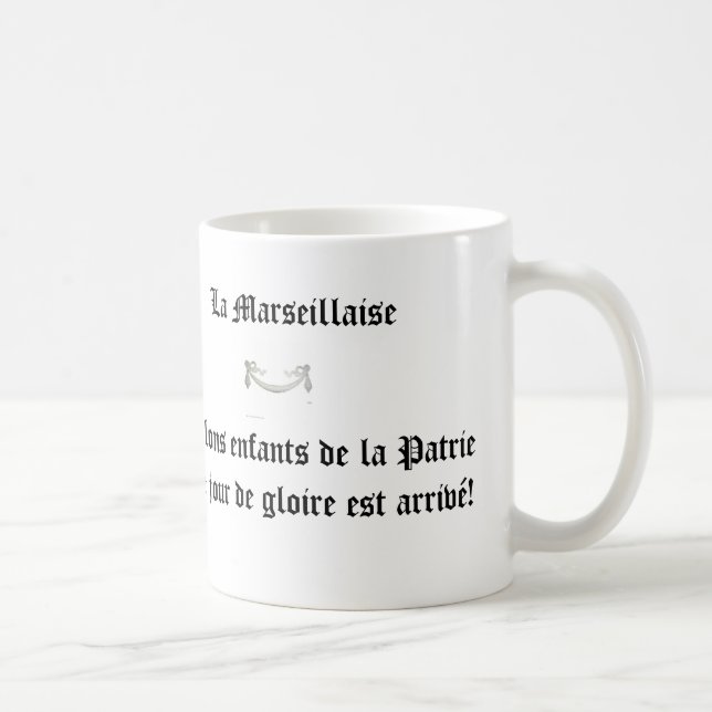 Mug Drapeau français & titre de l'hymne national & que (Droite)