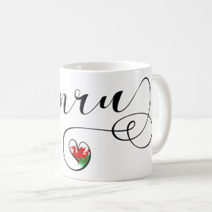 Mug Drapeau Gallois Cymru En Coeur, Pays De Galles