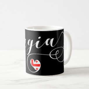 Mug Drapeau géorgien au coeur, la Géorgie