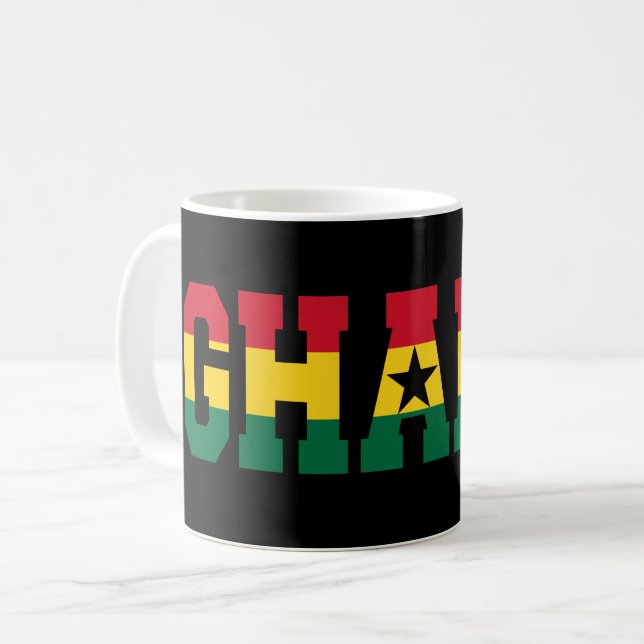 Mug Drapeau ghanéen Varsity Love Fête de l'Indépendanc (Devant gauche)