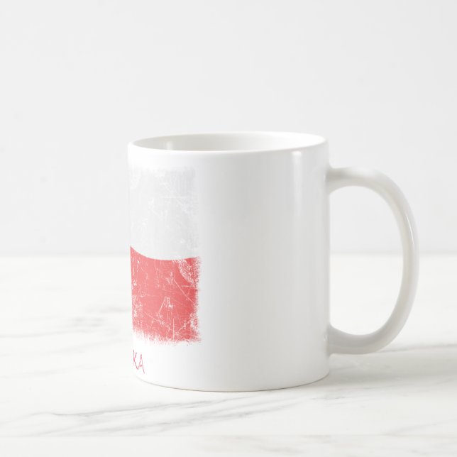 Mug Drapeau grunge de la Pologne (Droite)