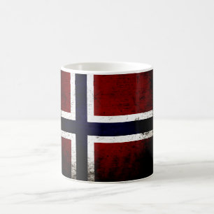 Mug Drapeau grunge noir de la Norvège