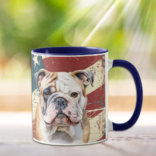 Mug Drapeau Grunge USA Bulldog