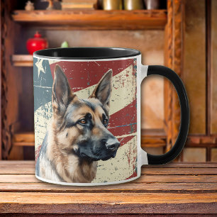 Mug Drapeau Grunge USA Chien berger allemand