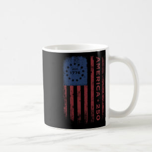 Mug Drapeau historique américain vintage 250 ans d'Amé