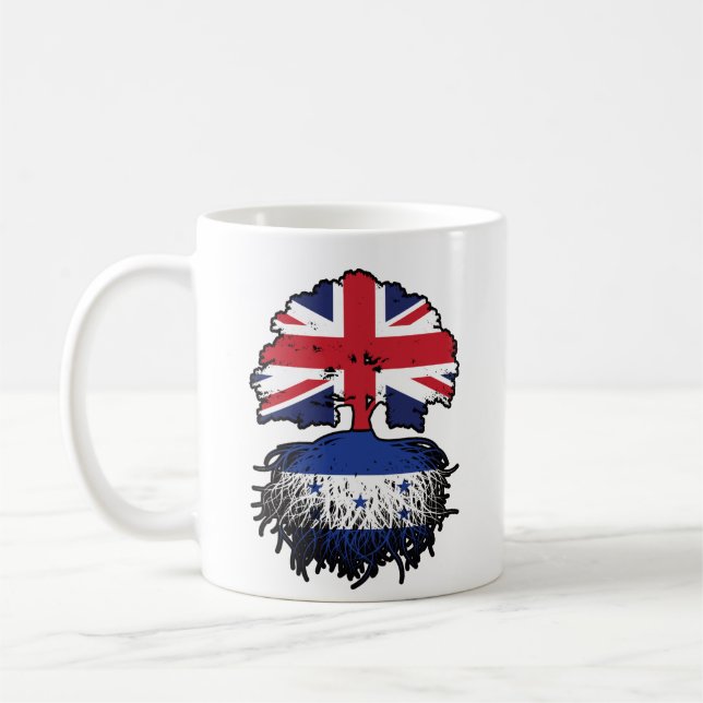 Mug Drapeau hondurien britannique des racines d'arbres (Gauche)