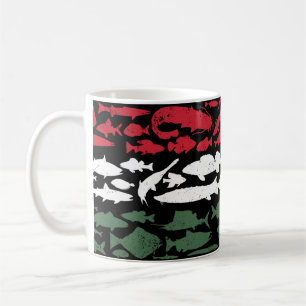 Mug Drapeau hongrois fait de poisson - Design de pêche