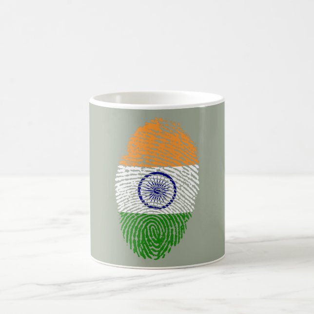 Mug Drapeau indien d'empreinte digitale de contact (Centre)