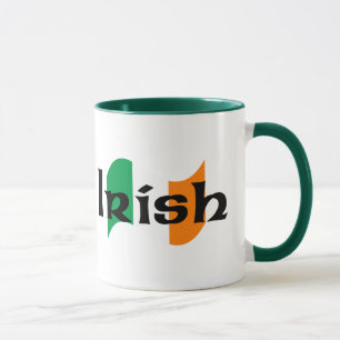 Mug Drapeau irlandais avec police celtique