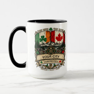 Mug Drapeau irlandais canadien personnalisé Ville Prov
