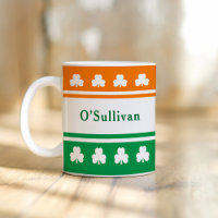 Drapeau Irlandais Trèfle Nom de Famille Personnali