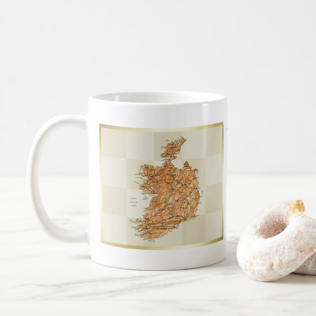 Mug Drapeau Irlande + Musique de carte (Avec donut)