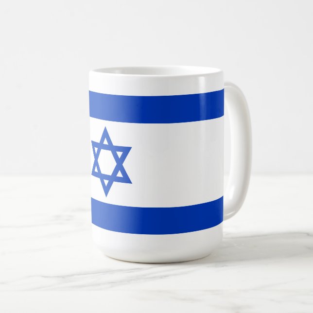 Mug Drapeau Israël - Drapeau israélien - Étoile de Dav (Devant droit)