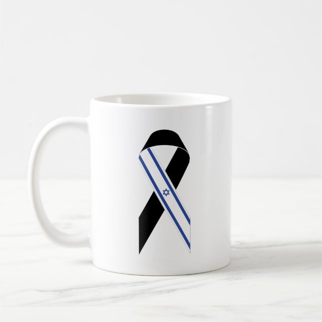 Mug Drapeau israélien ruban noir (Gauche)