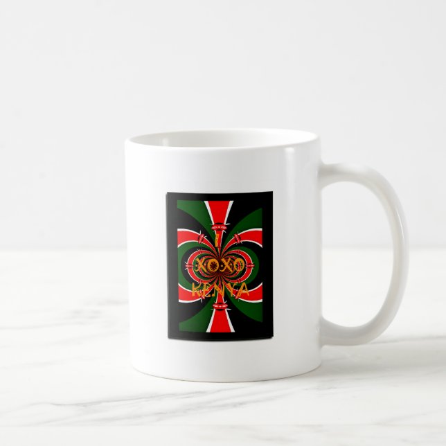 Mug Drapeau Kenya d'inspiration africaine - Art Abstra (Droite)