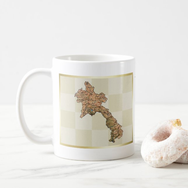 Mug Drapeau Laos + Plan de Musique (Avec donut)