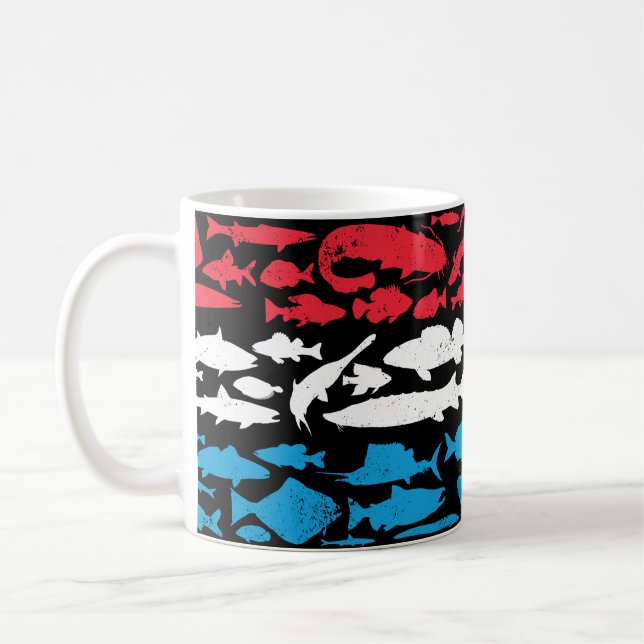 Mug Drapeau luxembourgeois fait de poisson - Design de (Gauche)