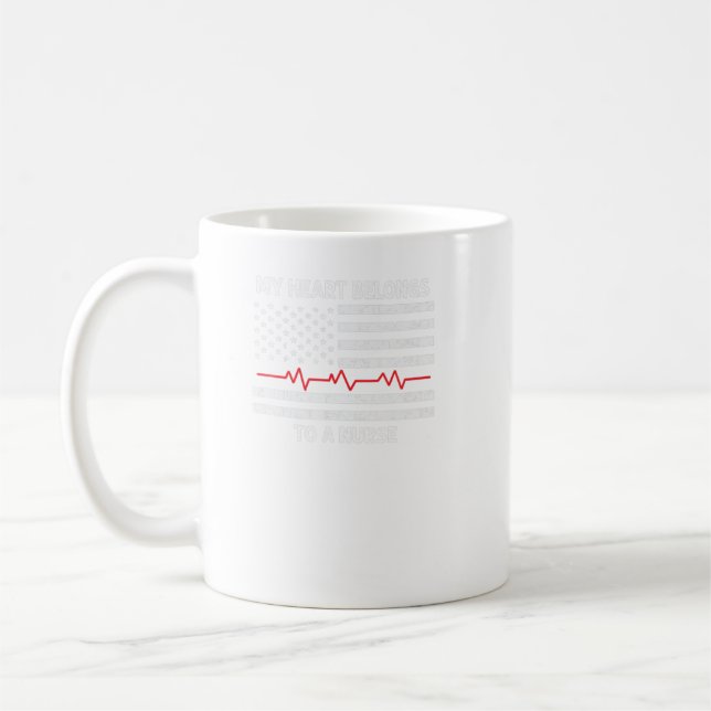 Mug Drapeau Mens J'Ai Le Coeur D'Une Infirmière Hu (Gauche)
