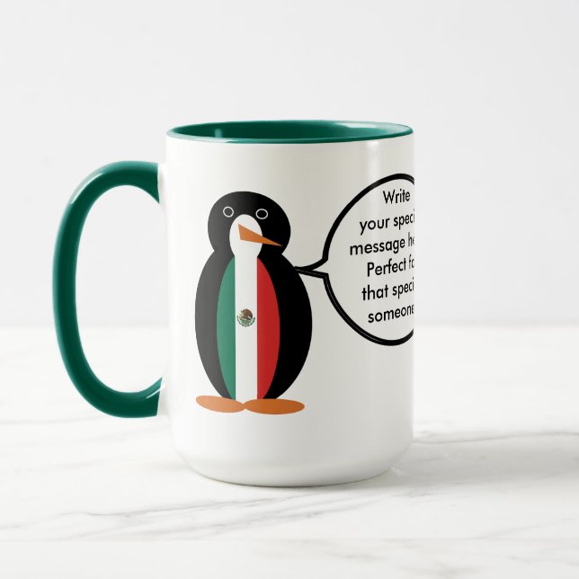 Mug Drapeau Mexicain Ms. Pingouin Combo Parle (Gauche)