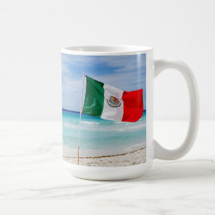 Mug Drapeau mexicain sur la plage