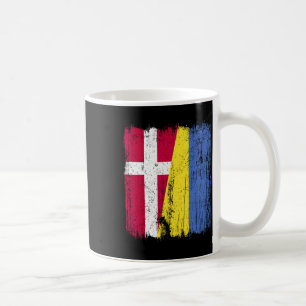Mug Drapeau moitié Danemark Ukraine Patrimoine danois 