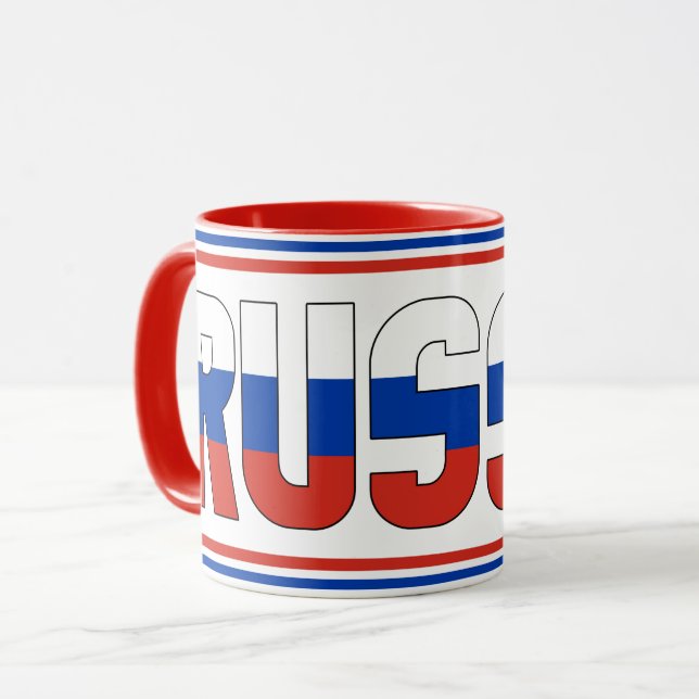Mug Drapeau national de Russie Café patriotique (Devant gauche)