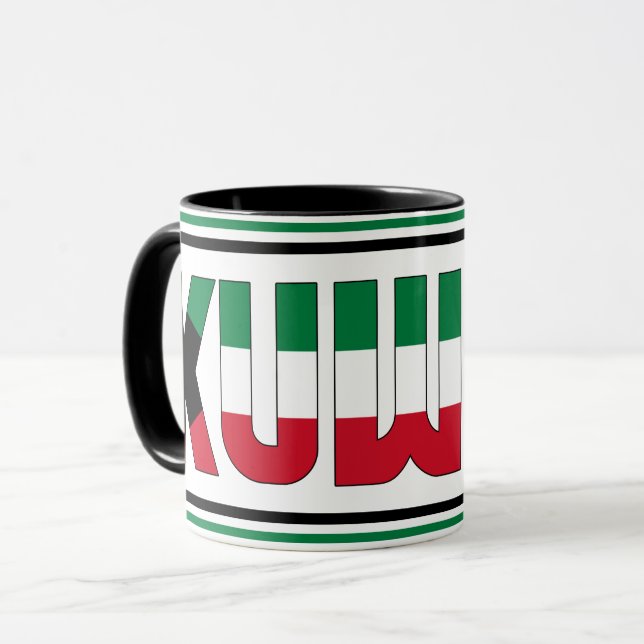 Mug Drapeau national des îles Koweït Café patriotique (Devant gauche)