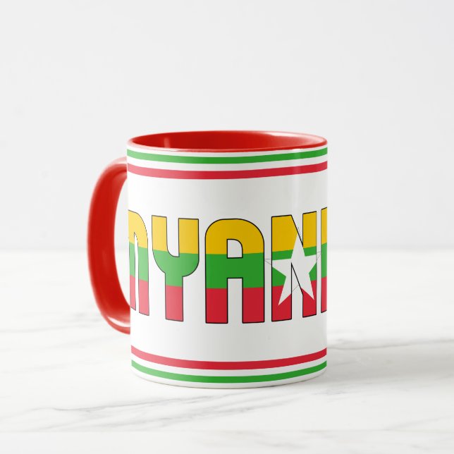 Mug Drapeau national du Myanmar Café patriotique (Devant gauche)