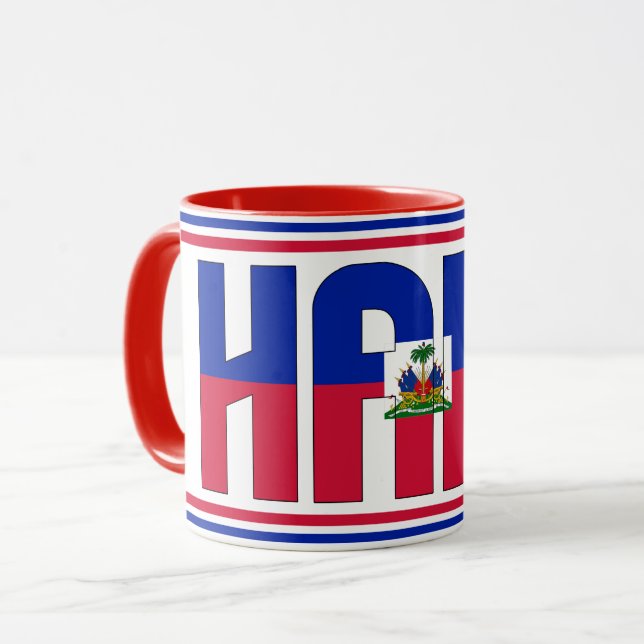 Mug Drapeau national Haïti Café patriotique (Devant gauche)