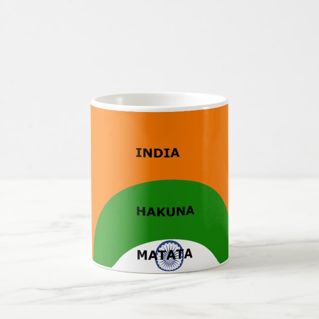 Mug Drapeau national indien design avec "Hakuna Mat (Centre)