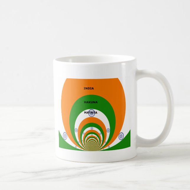 Mug Drapeau national indien design avec "Hakuna Mat (Droite)