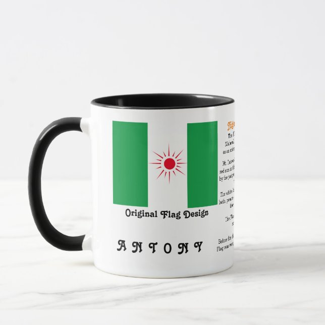 Mug Drapeau nigérian personnalisé - Faits (Gauche)