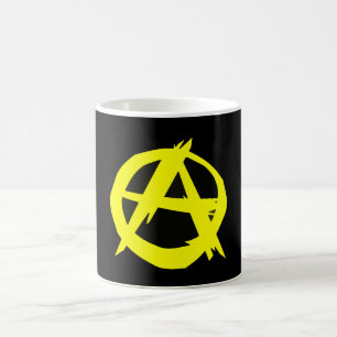 Mug Drapeau noir et jaune de capitalisme d'Anarcho
