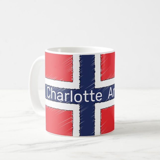 Mug Drapeau norvégien personnalisé (Devant gauche)