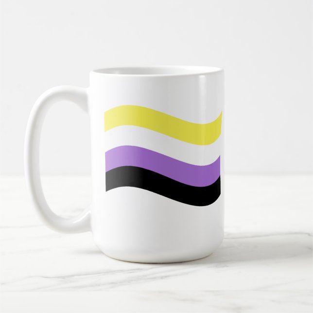 Mug Drapeau ondoyant non binaire (Gauche)