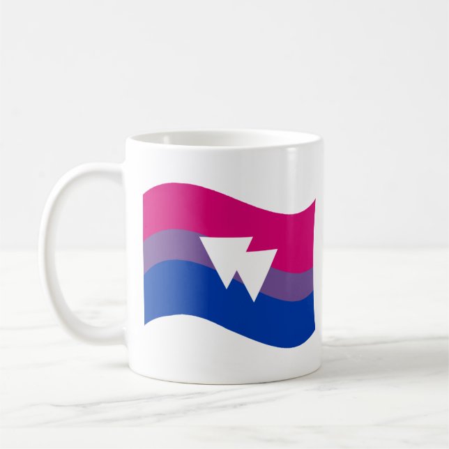 Mug Drapeau ondoyant symbole de la fierté bisexuelle (Gauche)