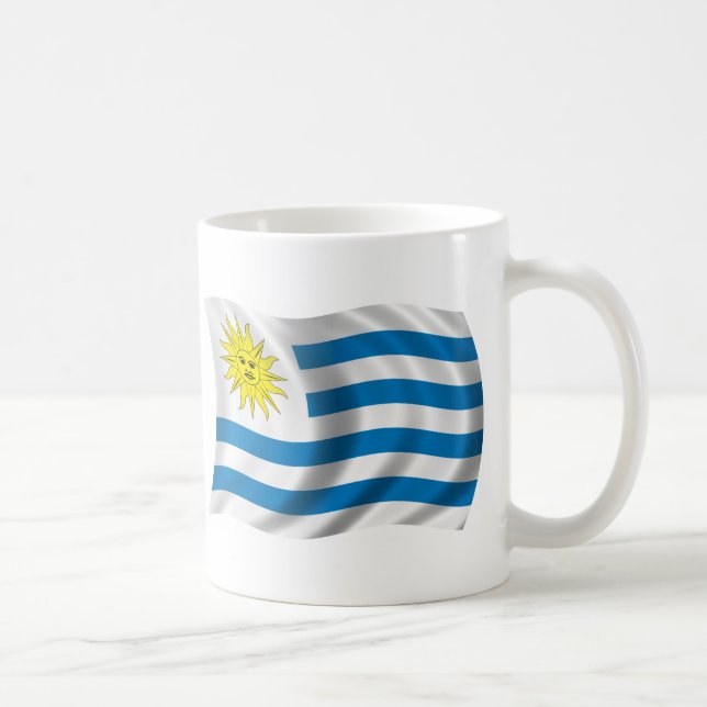 Mug Drapeau onduleux de l'Uruguay (Droite)