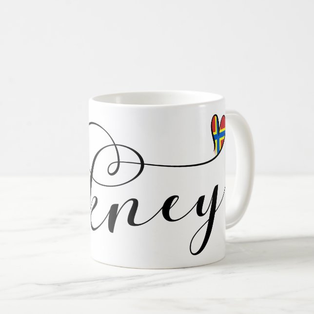 Mug Drapeau Orkney à Heart, Îles du Nord, Écosse (Devant droit)