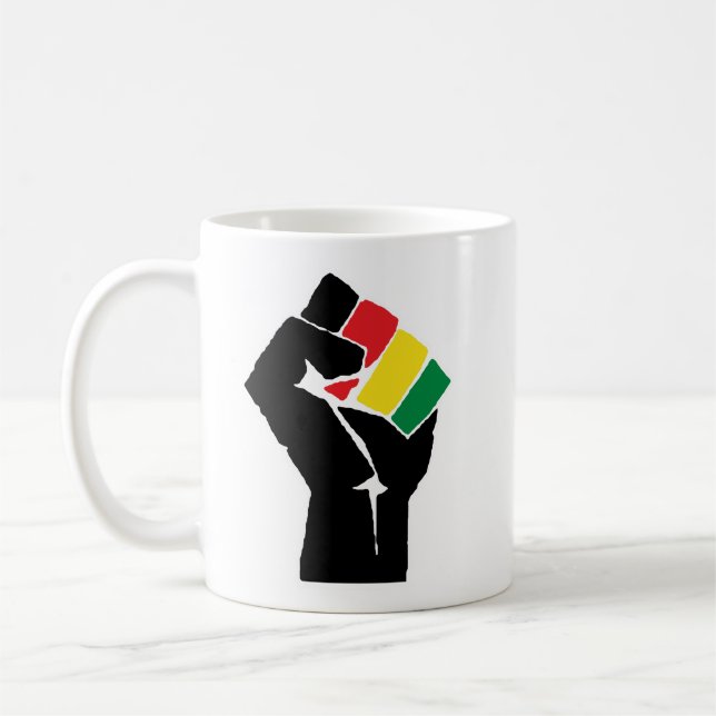 Mug Drapeau panafricain Poing, histoire noire afro-amé (Gauche)