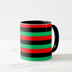 Mug Drapeau panafricain Rouge noir Vert rayures