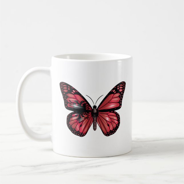 Mug Drapeau papillon monarque d'Albanie (Gauche)