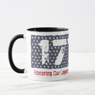 Mug Drapeau Patriotique 1776 en détresse