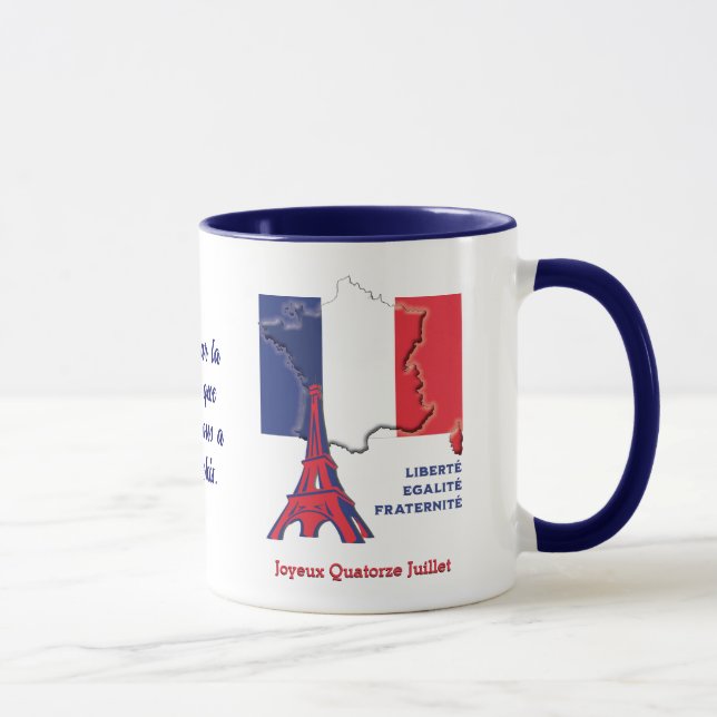 Mug Drapeau patriotique français BASTILLE DAME (Droite)