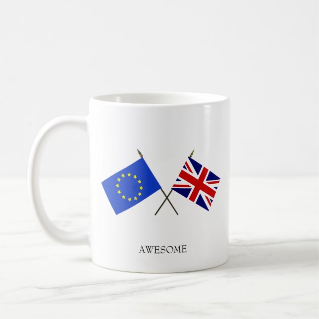 Mug Drapeau personnalisable de l'Europe & Drapeau du R (Gauche)