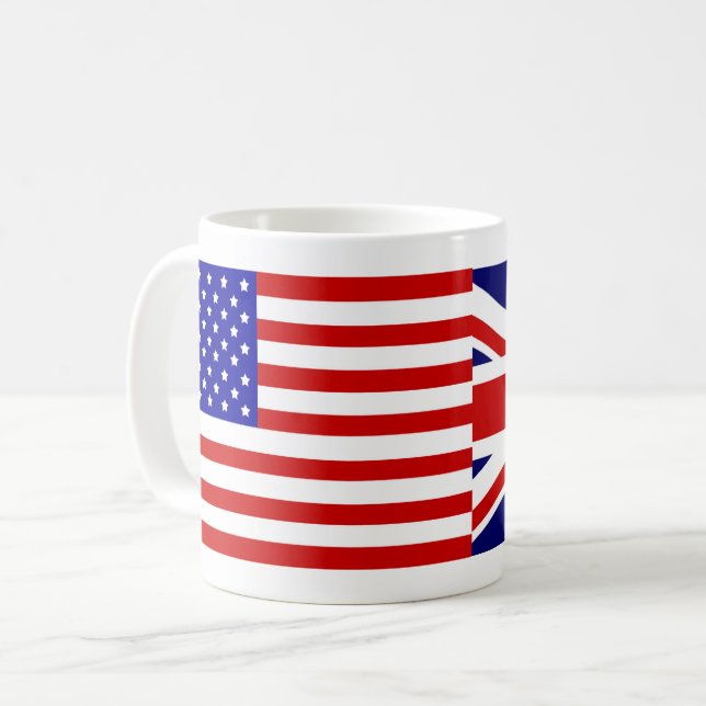 Mug Drapeau personnalisable des États-Unis & Drapeau d (Devant gauche)